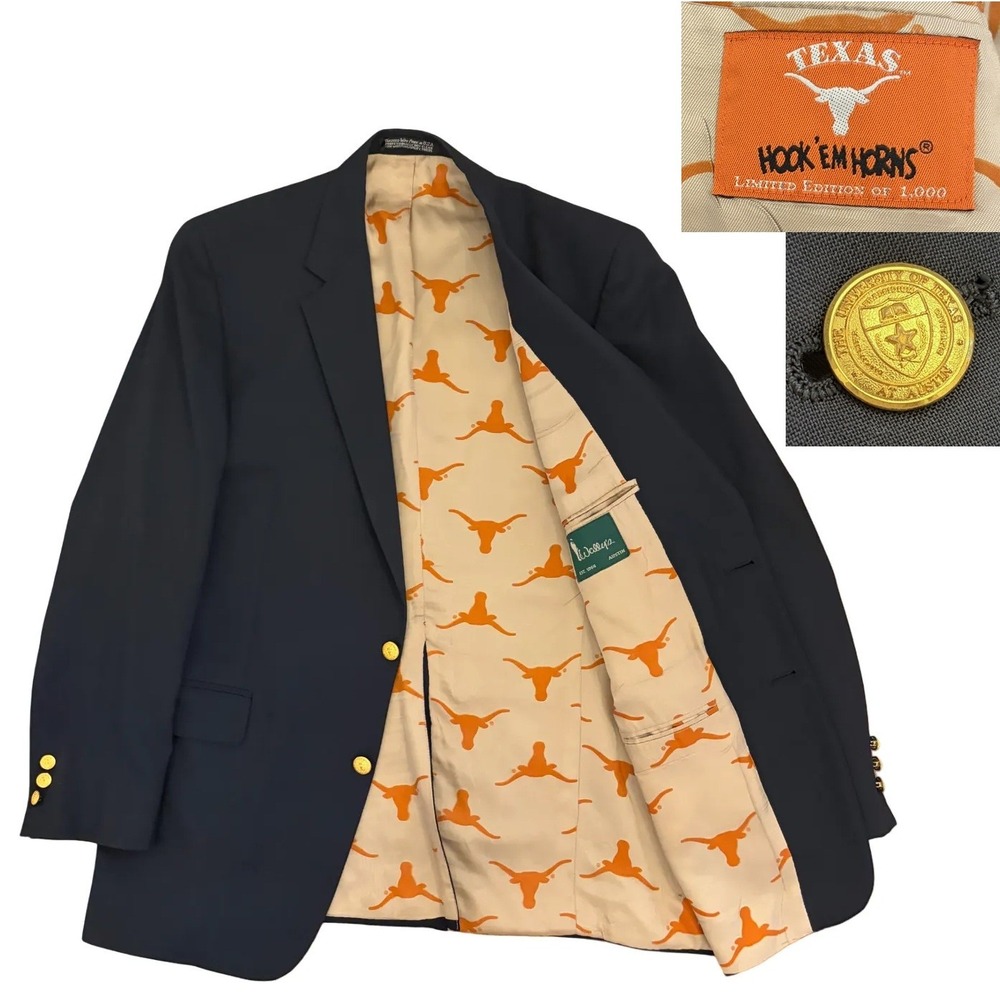 Wallys Austin UT University Texas Longhorns Blazer Limited Edition Mens 43L Navy
